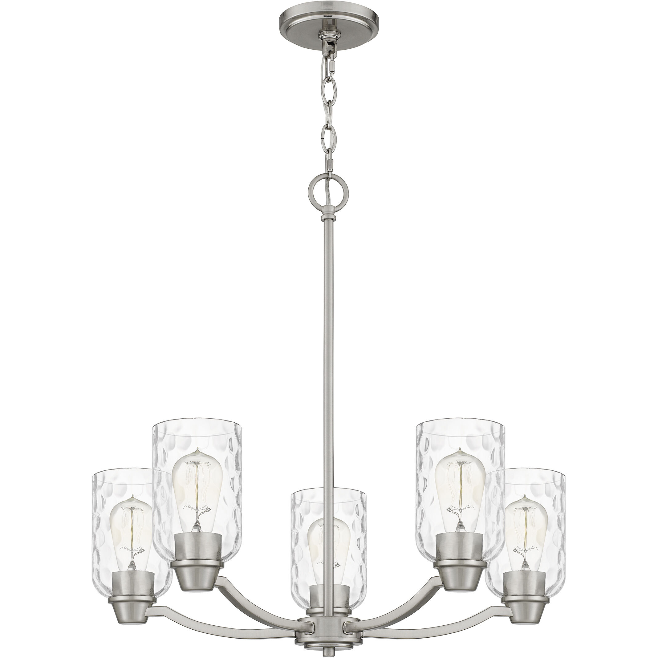 Acacia 5 Light 24 inch Brushed Nickel Chandelier Ceiling Light