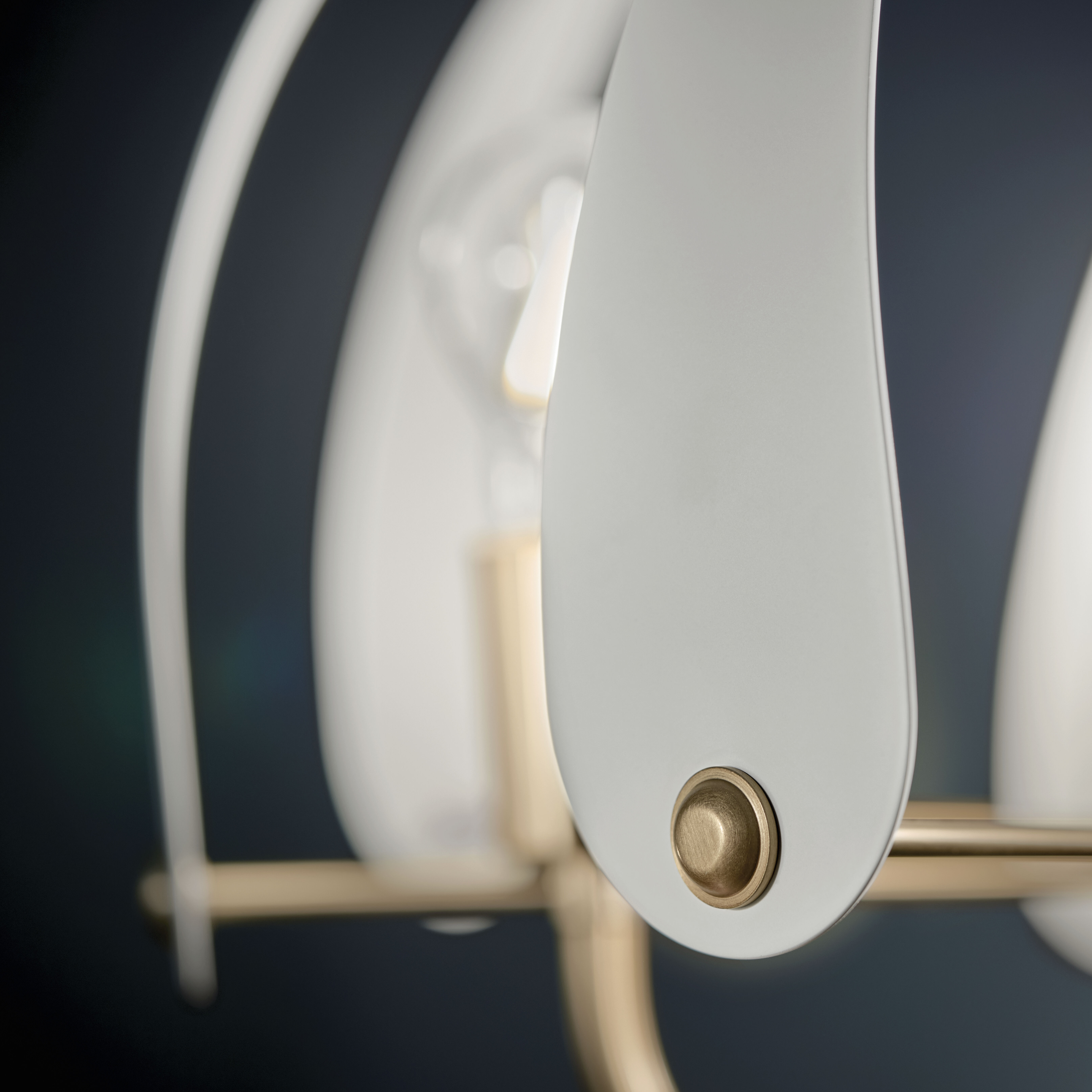 Petal LED 31 inch Champange White Chandelier Ceiling Light