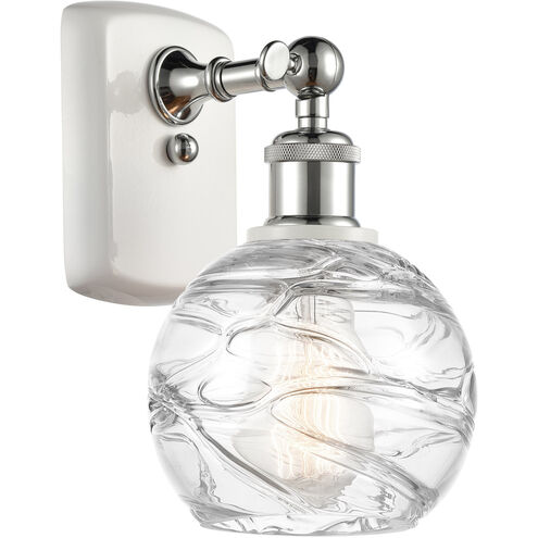 Ballston Small Deco Swirl LED 6 inch White and Polished Chrome Sconce Wall Light, Ballston