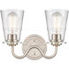 Scarlett LED 14 inch Satin Nickel Bath Vanity Light Wall Light in Seedy Glass