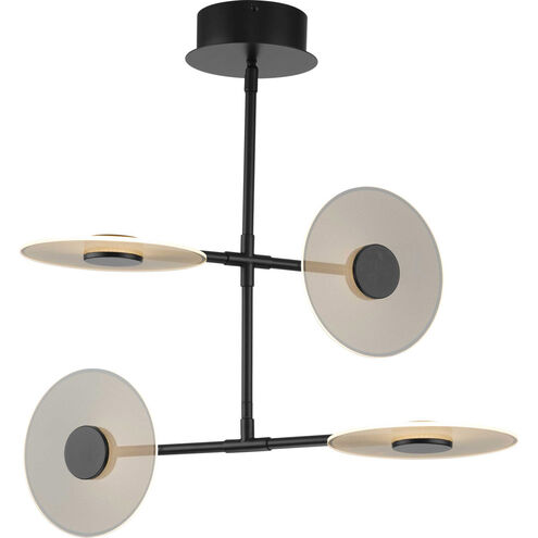 Spoke LED LED 25.5 inch Matte Black Chandelier Ceiling Light, Progress LED