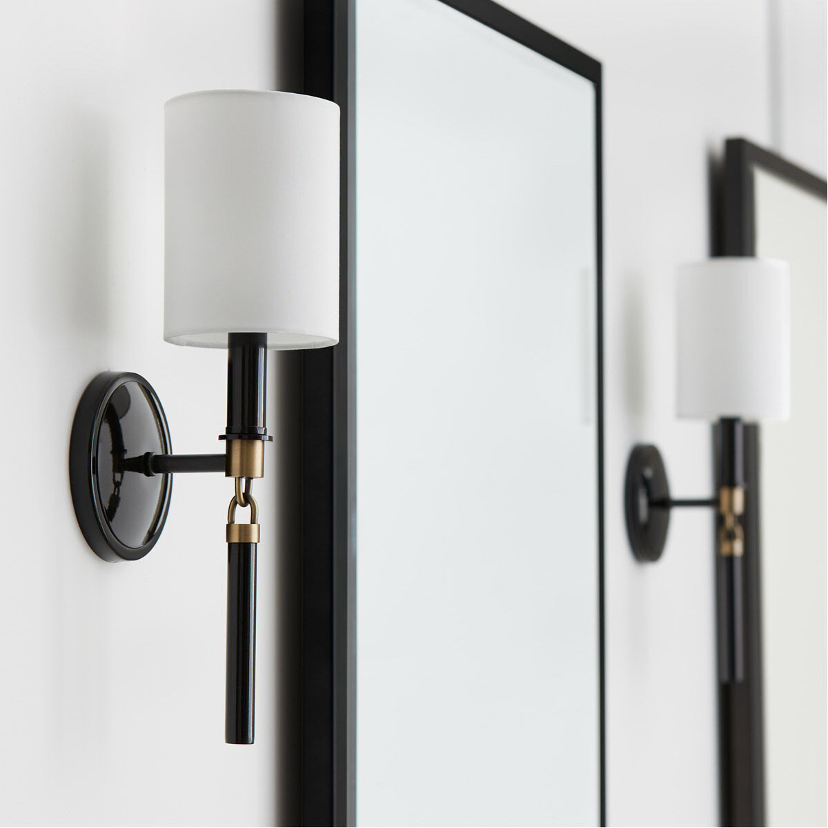 Beckham 1 Light 5 inch Glossy Black and Aged Brass Sconce Wall Light