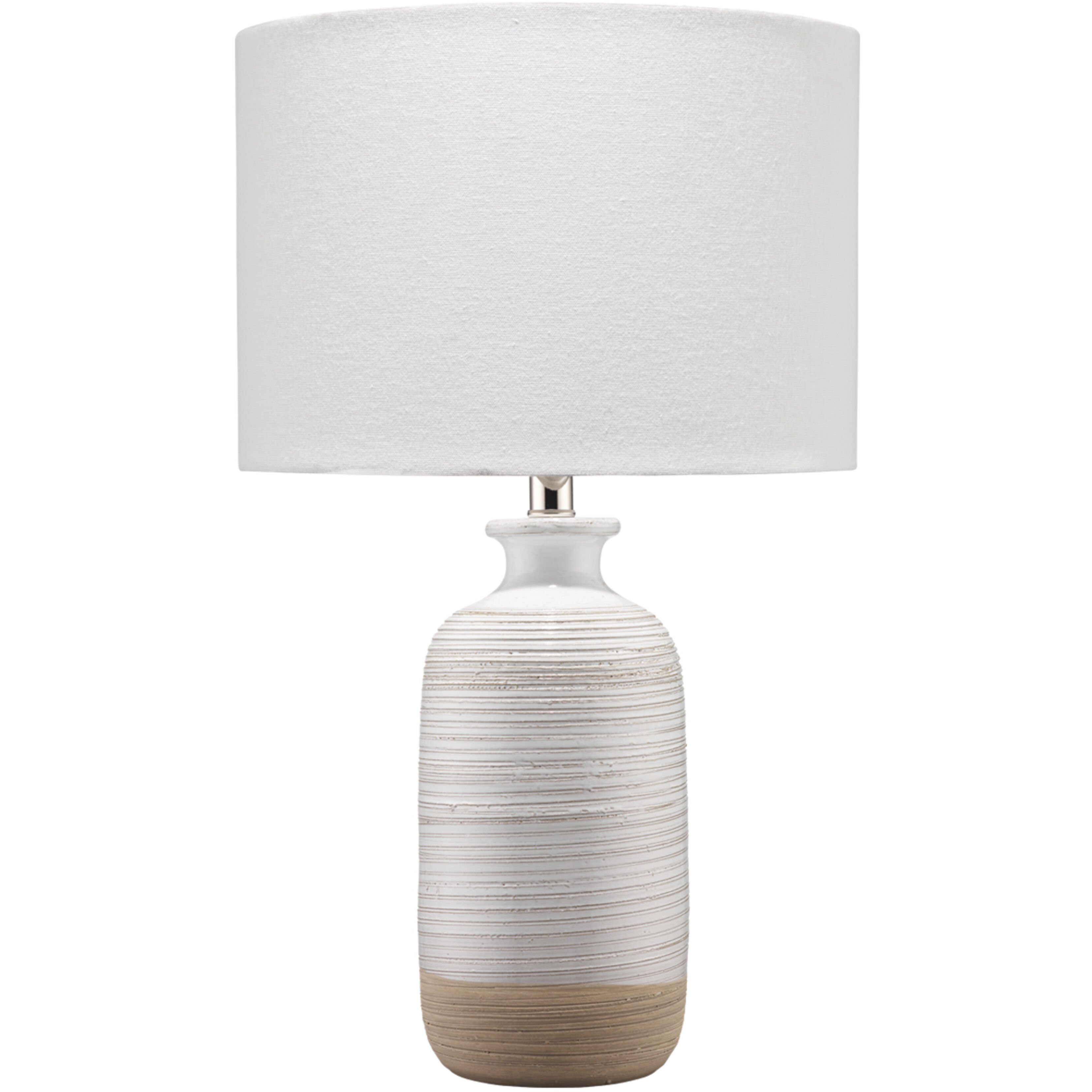 Ashwell 24.25 inch 150 watt White and brown ceramic Table Lamp Portable Light