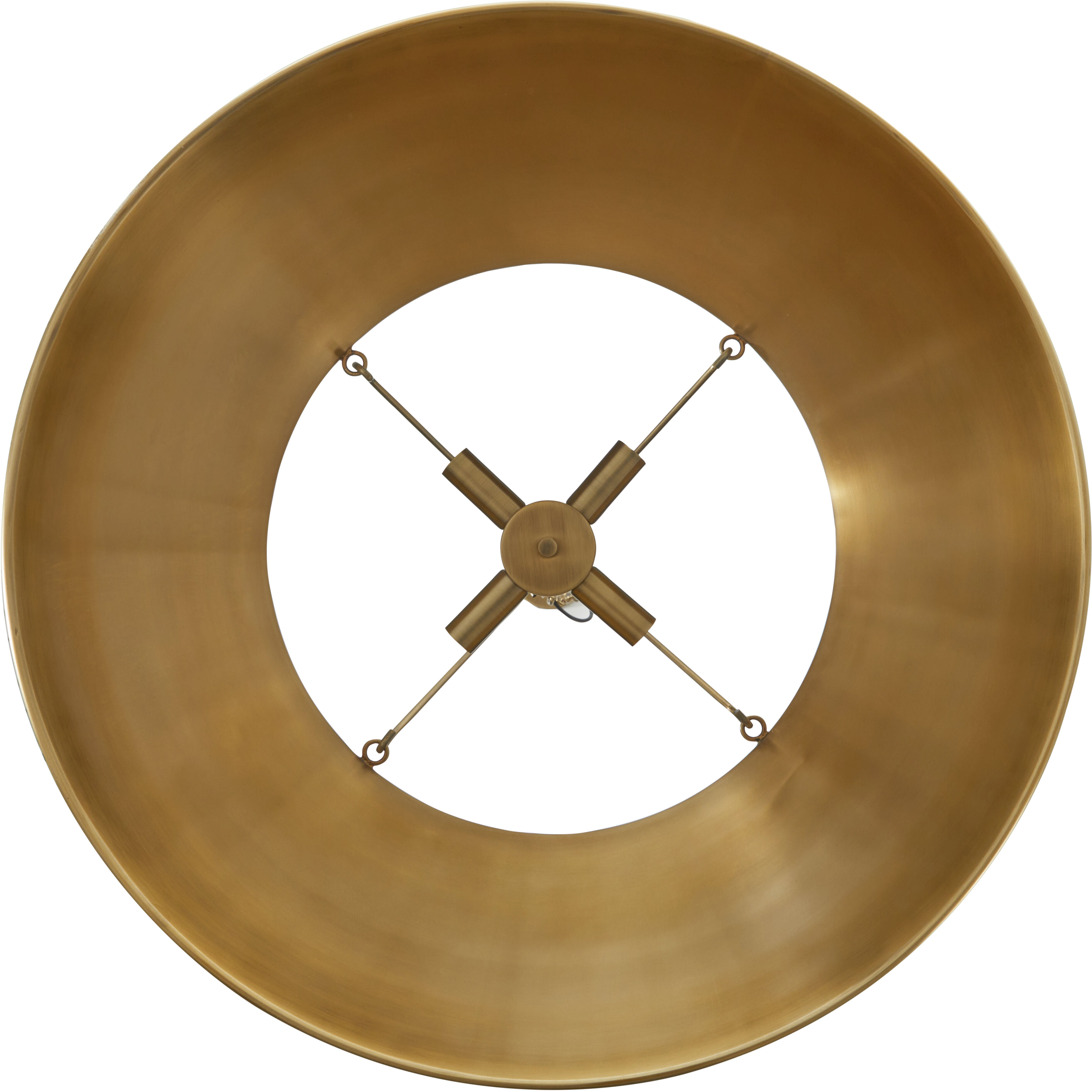 Mariana 4 Light 26.5 inch Brushed Antique Brass and Dark Brown Leather Pendant Ceiling Light