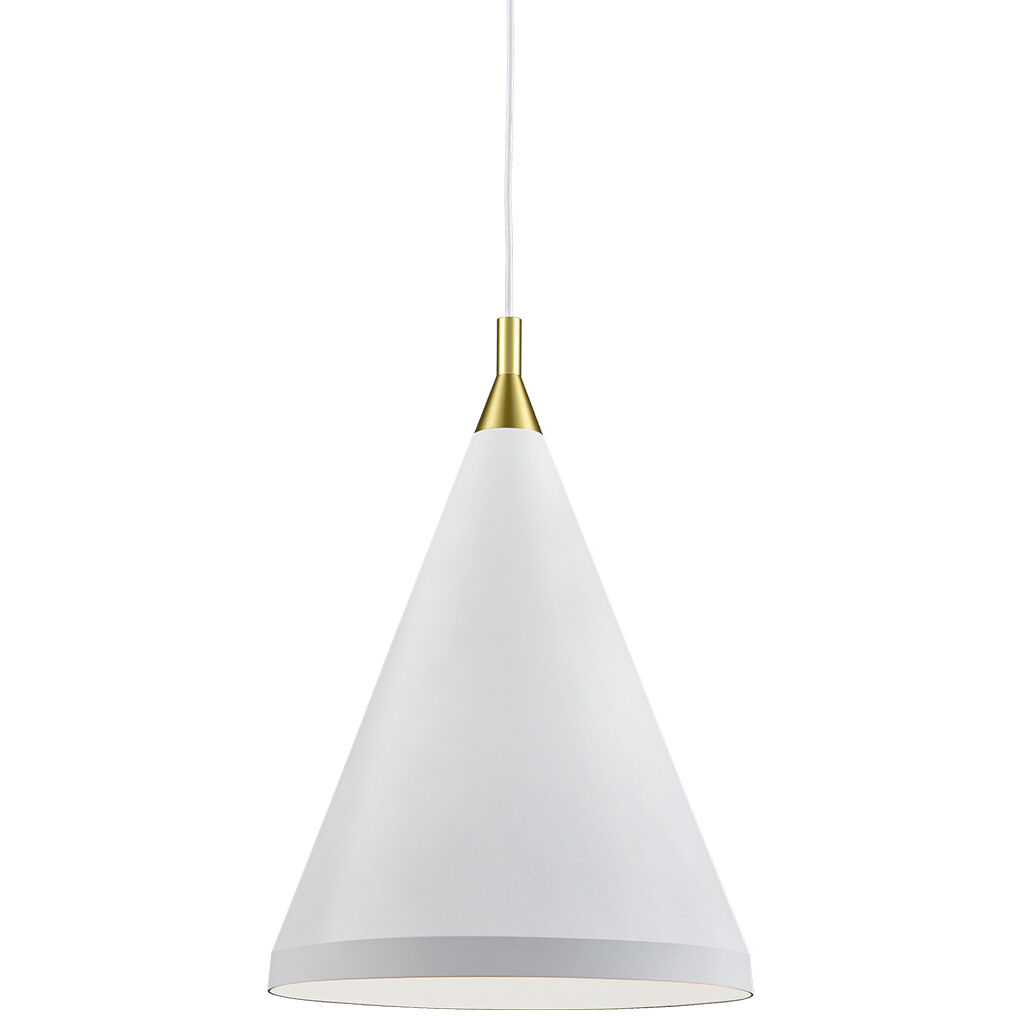 Dorothy Pendant Ceiling Light in White with Gold Detail