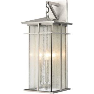 Oak Park 3 Light 22 inch Antique Brushed Aluminum Outdoor Wall Sconce