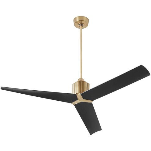 Strato 60 inch Aged Brass with Matte Black Blades Ceiling Fan