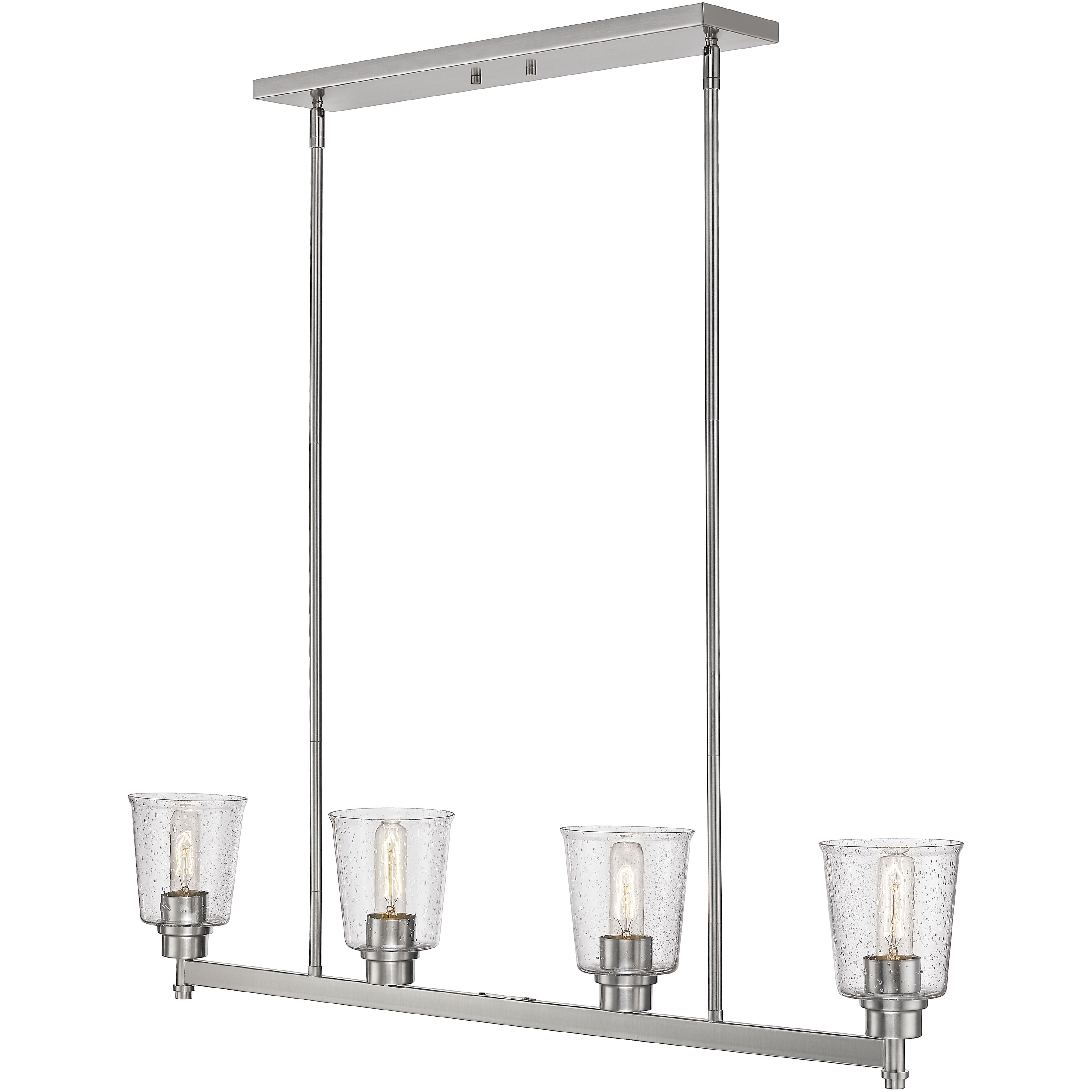 Bohin 4 Light 40 inch Brushed Nickel Linear Chandelier Ceiling Light