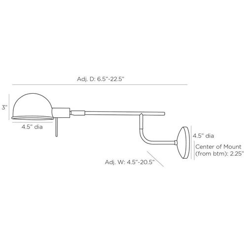 Tempe 1 Light 4.5 inch Antique Brass Sconce Wall Light