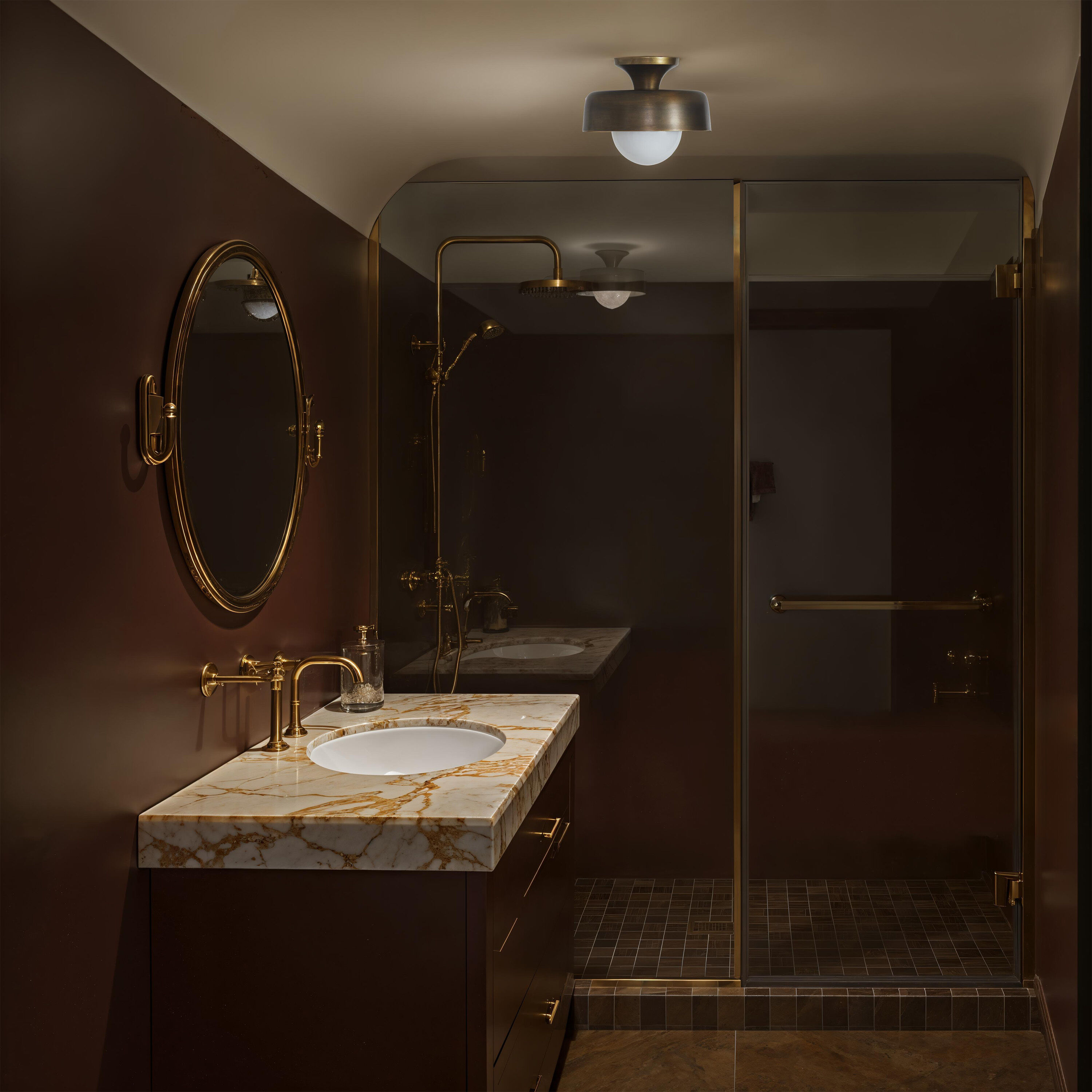 Flare 1 Light 11 inch Aged Brass Flush Mount Ceiling Light