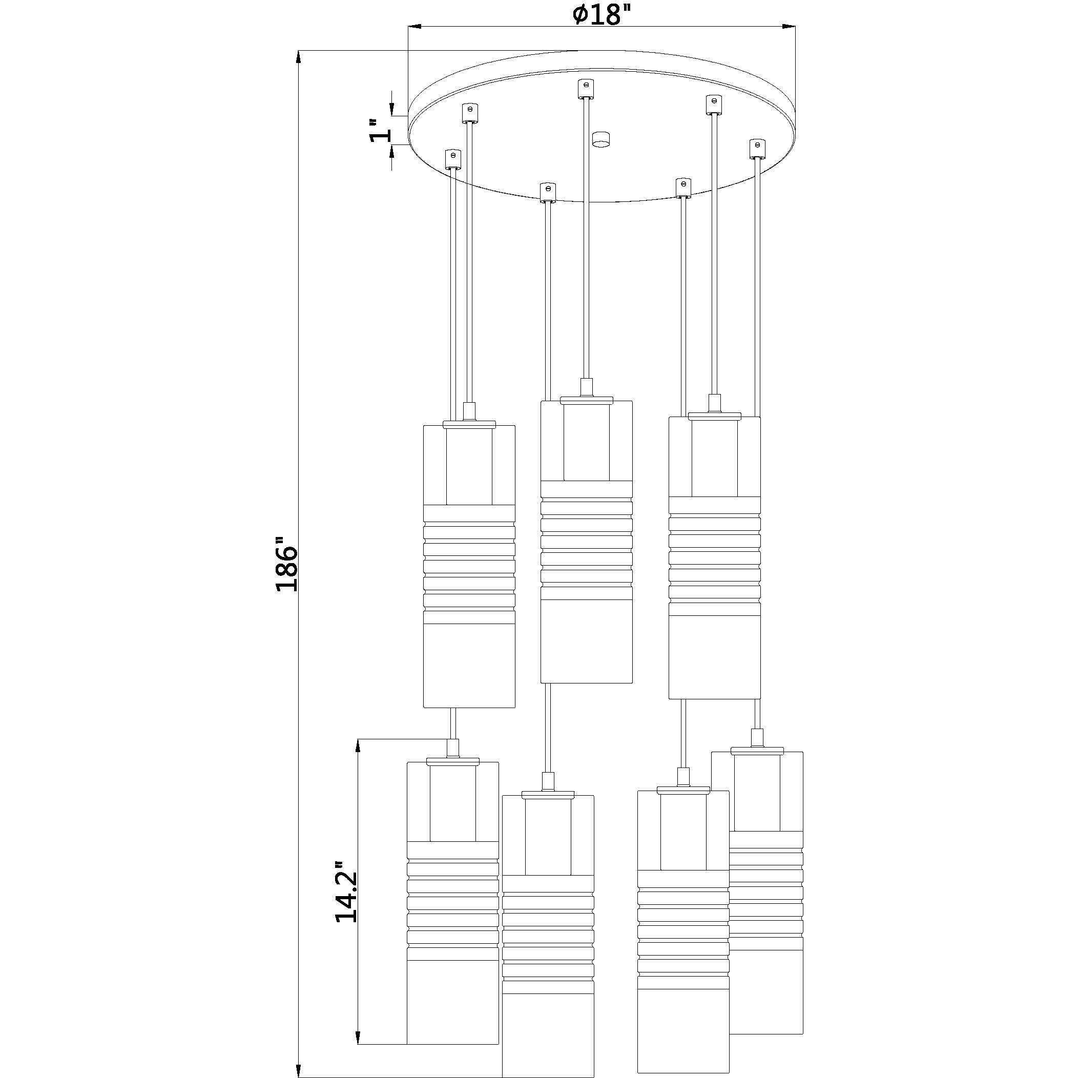 Alton 7 Light 18 inch Matte Black Chandelier Ceiling Light