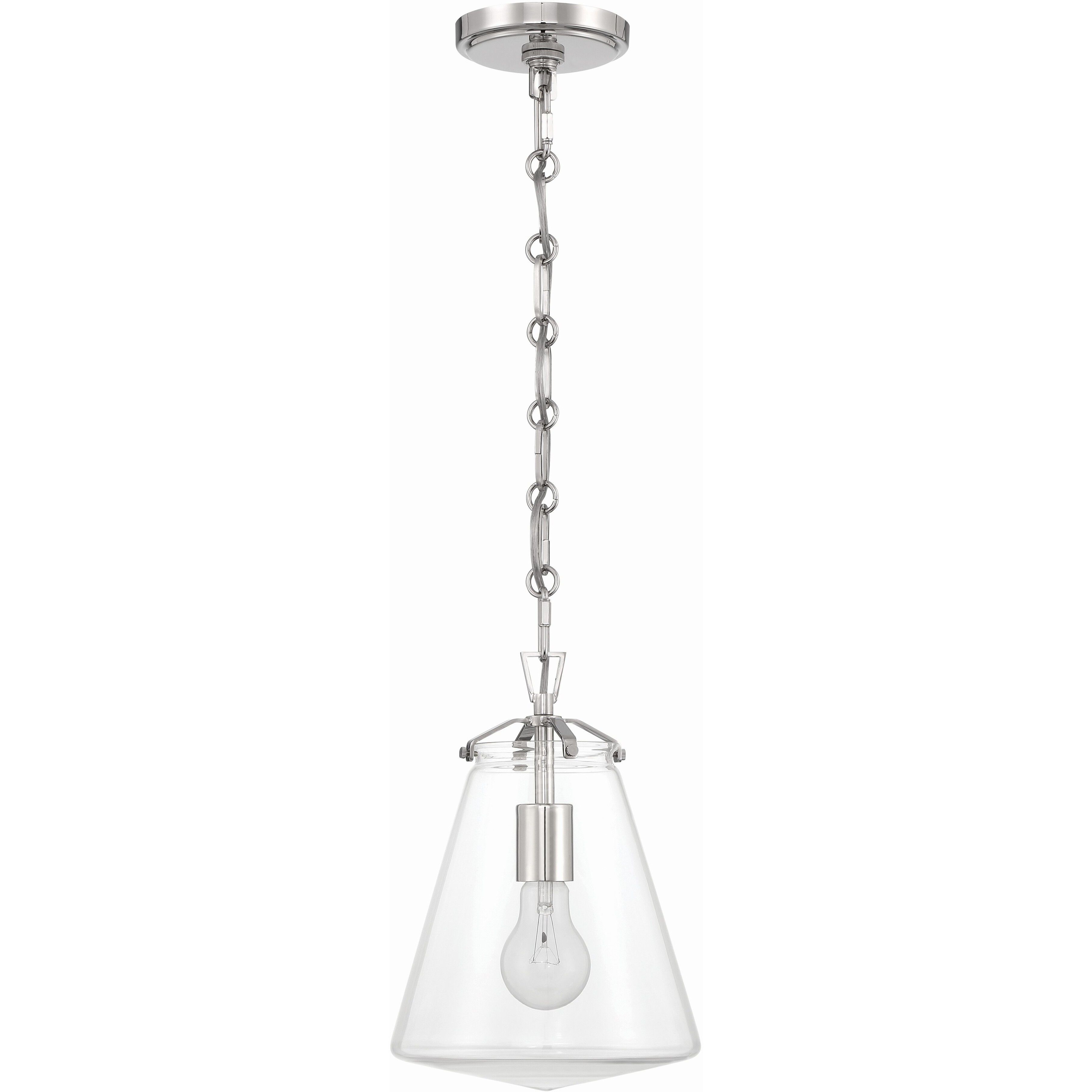 Voss 1 Light 8.25 inch Polished Nickel Mini Pendant Ceiling Light