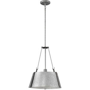 Cartwright LED 15 inch Galvanized with Tumbled Aluminum Indoor Chandelier Ceiling Light