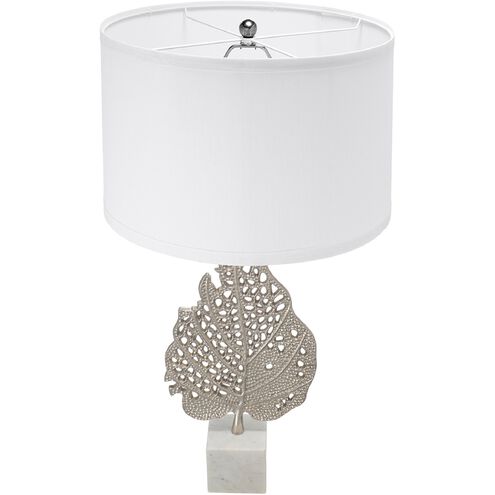 Leaf 29.3 inch 40.00 watt White and Silver Table Lamp Portable Light
