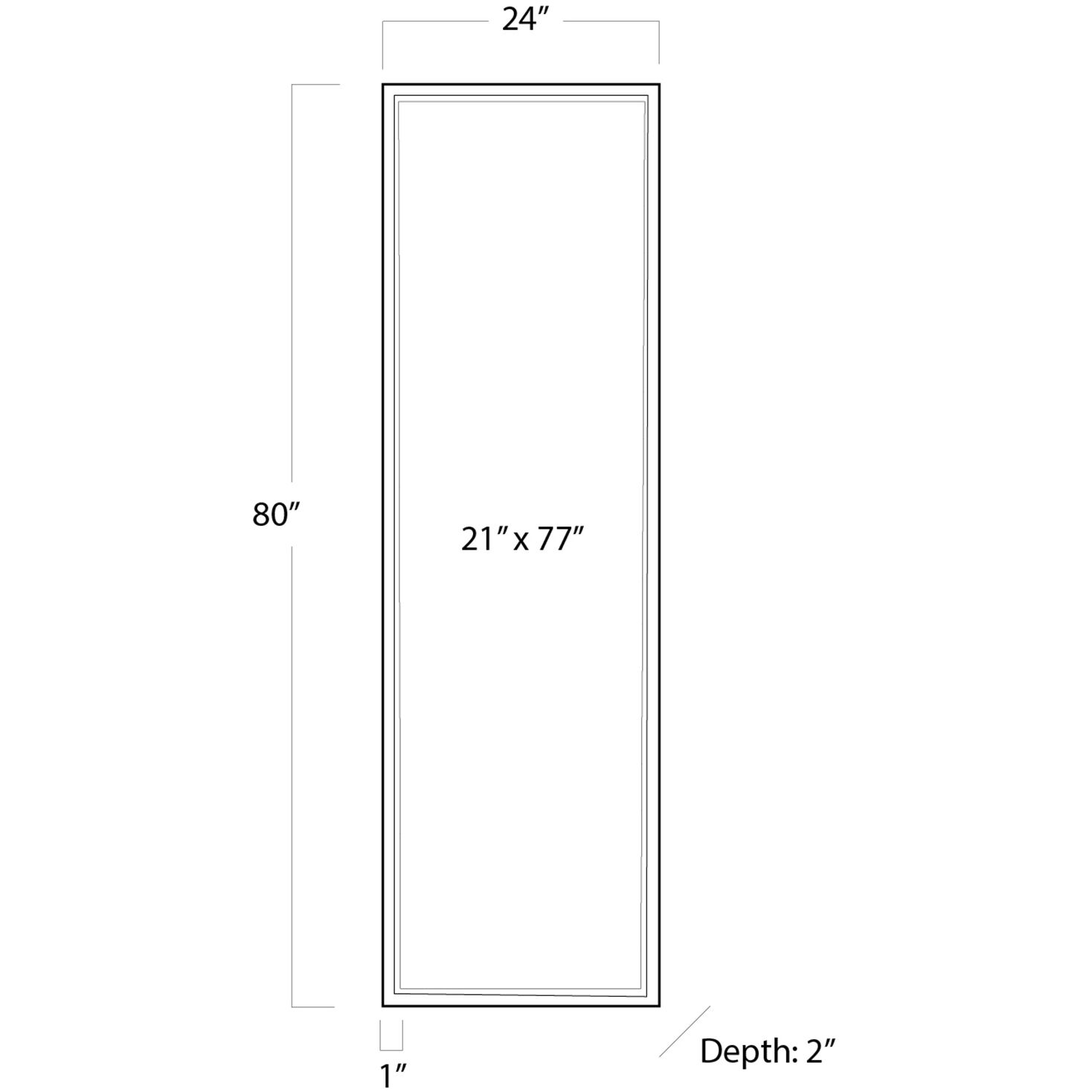 Dressing Room 80 X 24 inch Steel Mirror