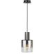 Henley LED 8 inch Satin Black and Smoke Glass Pendant Ceiling Light