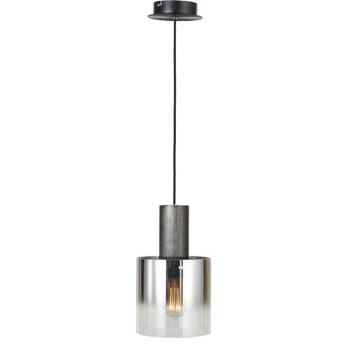 Henley LED 8 inch Satin Black and Smoke Glass Pendant Ceiling Light