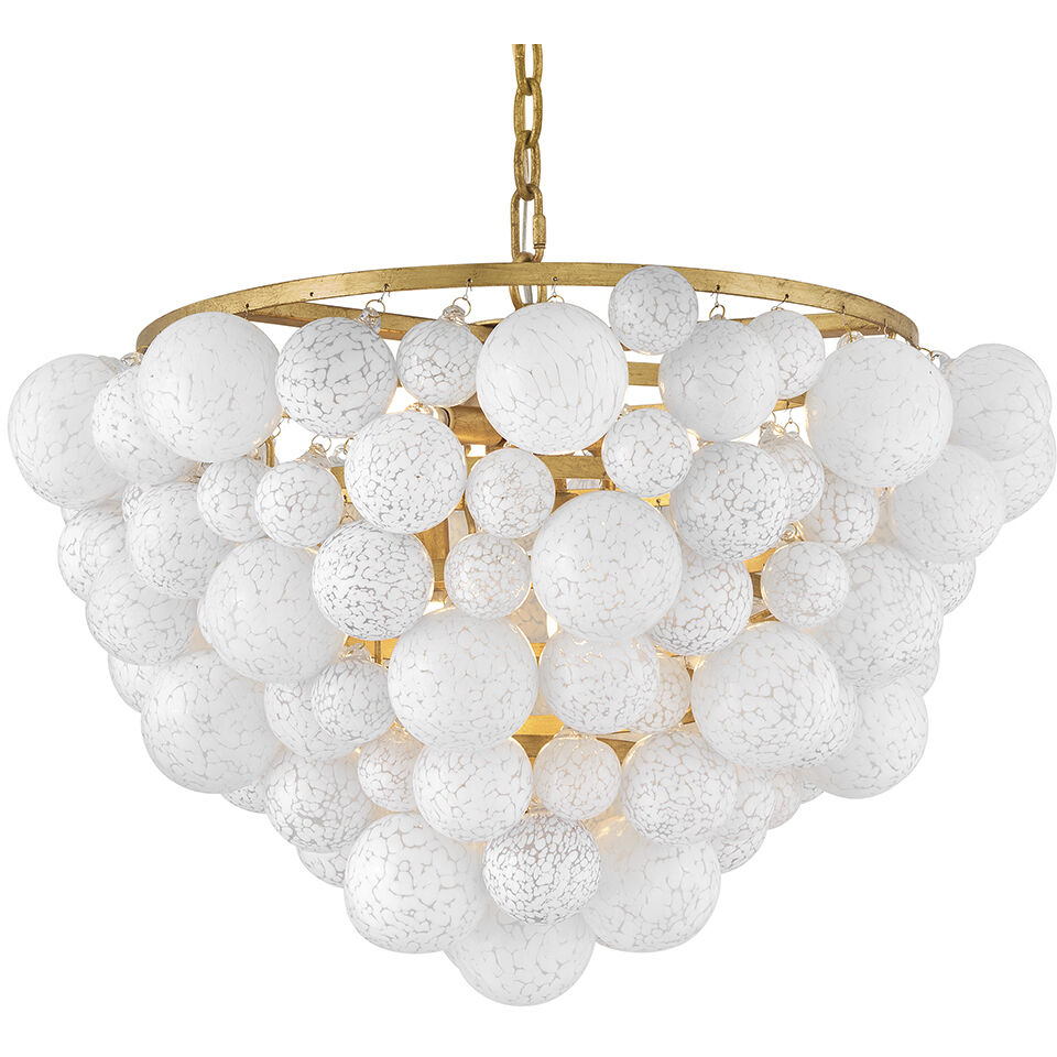 Marabel 6 Light 30.5 inch Distressed Brass Chandelier Ceiling Light