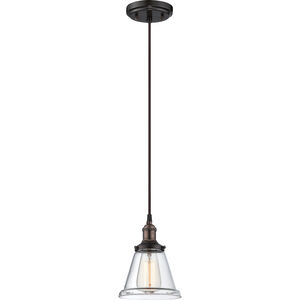 Vintage 1 Light 7 inch Rustic Bronze Pendant Ceiling Light