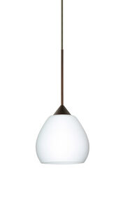 Tay Tay LED Bronze Pendant Ceiling Light in Opal Matte Glass