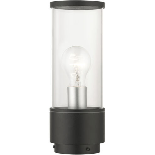 Atlantic 1 Light 11.5 inch Textured Black with Antique Silver Finish Accents Outdoor Medium Post Top Lantern