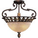 Zaragoza 3 Light 19.5 inch Golden Bronze Semi Flush Ceiling Light