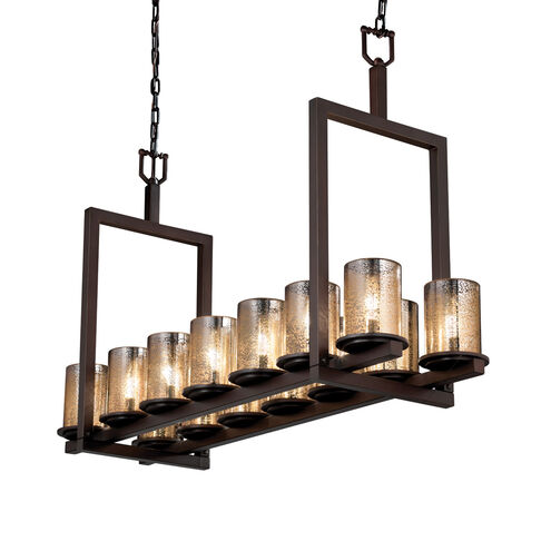 Fusion LED 13 inch Matte Black Chandelier Ceiling Light in 9800 Lm LED, Frosted Crackle Fusion