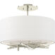 Brindille 3 Light 15 inch Sterling Semi-Flush Ceiling Light in Natural Anna
