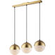 Half Moon LED 30.25 inch Metallic Gold Linear Pendant Ceiling Light
