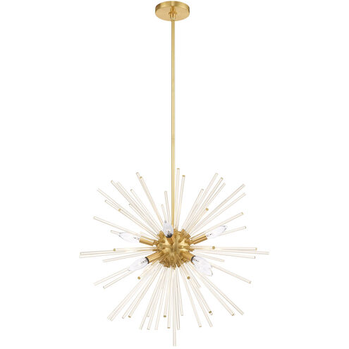 Utopia 8 Light 26 inch Satin Brass Pendant Chandelier Ceiling Light