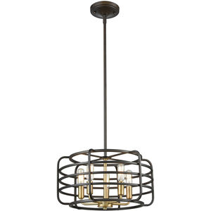 Capistrano 5 Light 16 inch Oil Rubbed Bronze with Satin Brass Chandelier Ceiling Light