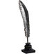 Plume Antique Silver and Black Statue