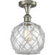 Edison Farmhouse Rope 1 Light 8.00 inch Semi-Flush Mount