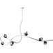 Glacier 6 Light 69.2 inch Soft Gold Pendant Ceiling Light in Black Crystal, XL