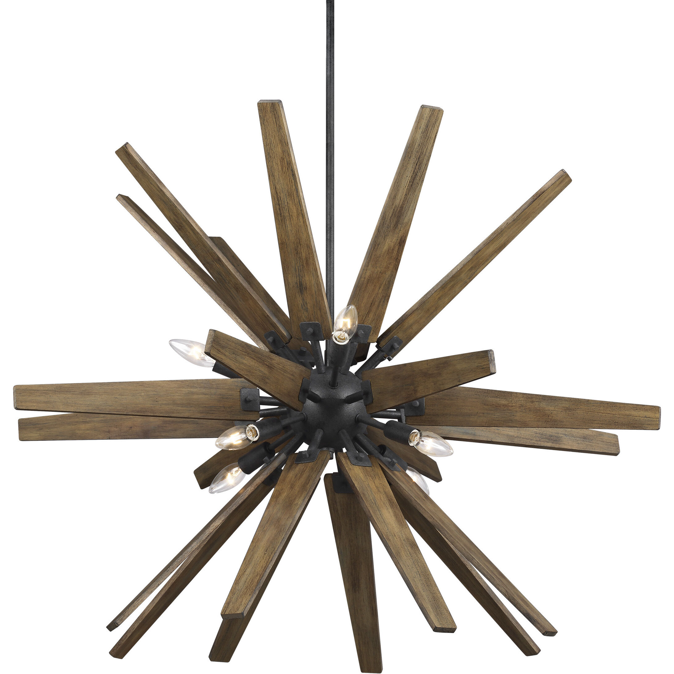 Sean Lavin Thorne 8 Light 36.75 inch Dark Weathered Zinc / Weathered Oak Chandelier Ceiling Light