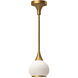 Alora Mood Hazel 1 Light 6.63 inch Aged Gold Pendant Ceiling Light in Opal Glass
