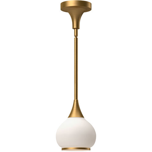 Alora Mood Hazel 1 Light 6.63 inch Aged Gold Pendant Ceiling Light in Opal Glass