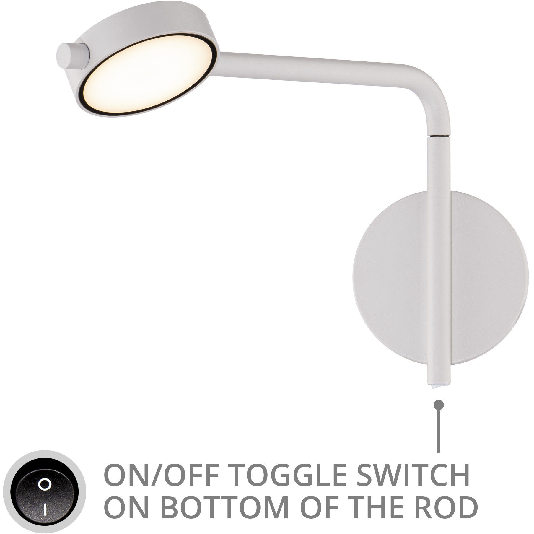 Elbo Reading Light Wall Light in 3500K, White, dweLED