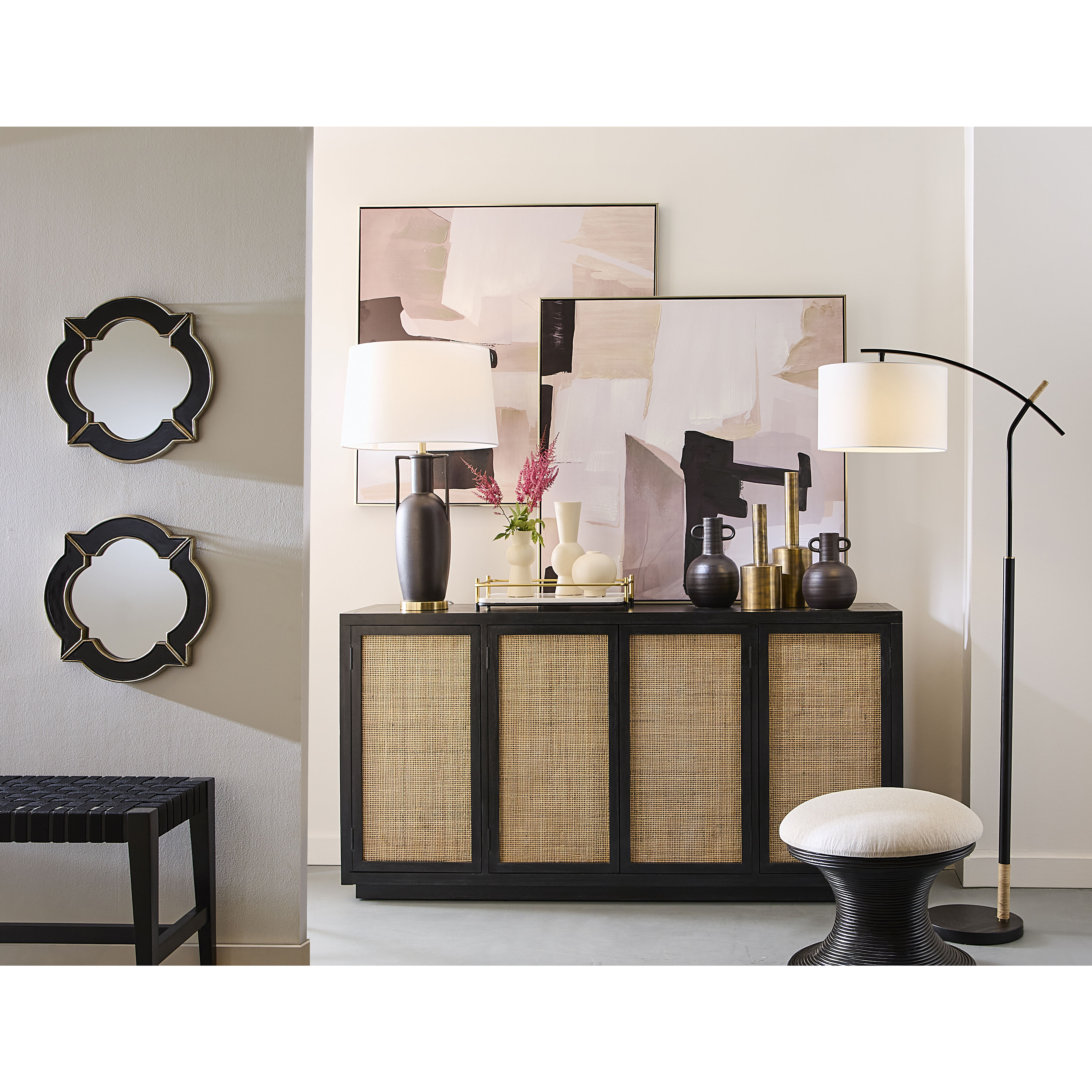 Ogee 27 X 27 inch Black with Mirror Wall Mirror