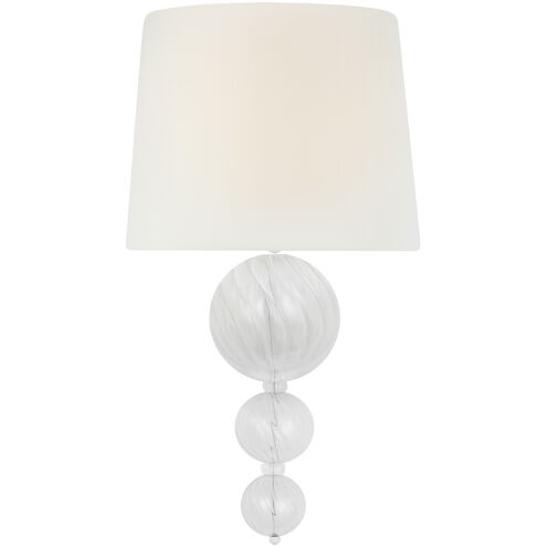 Julie Neill Talia LED 10 inch Plaster White and Clear Swirled Glass Sconce Wall Light