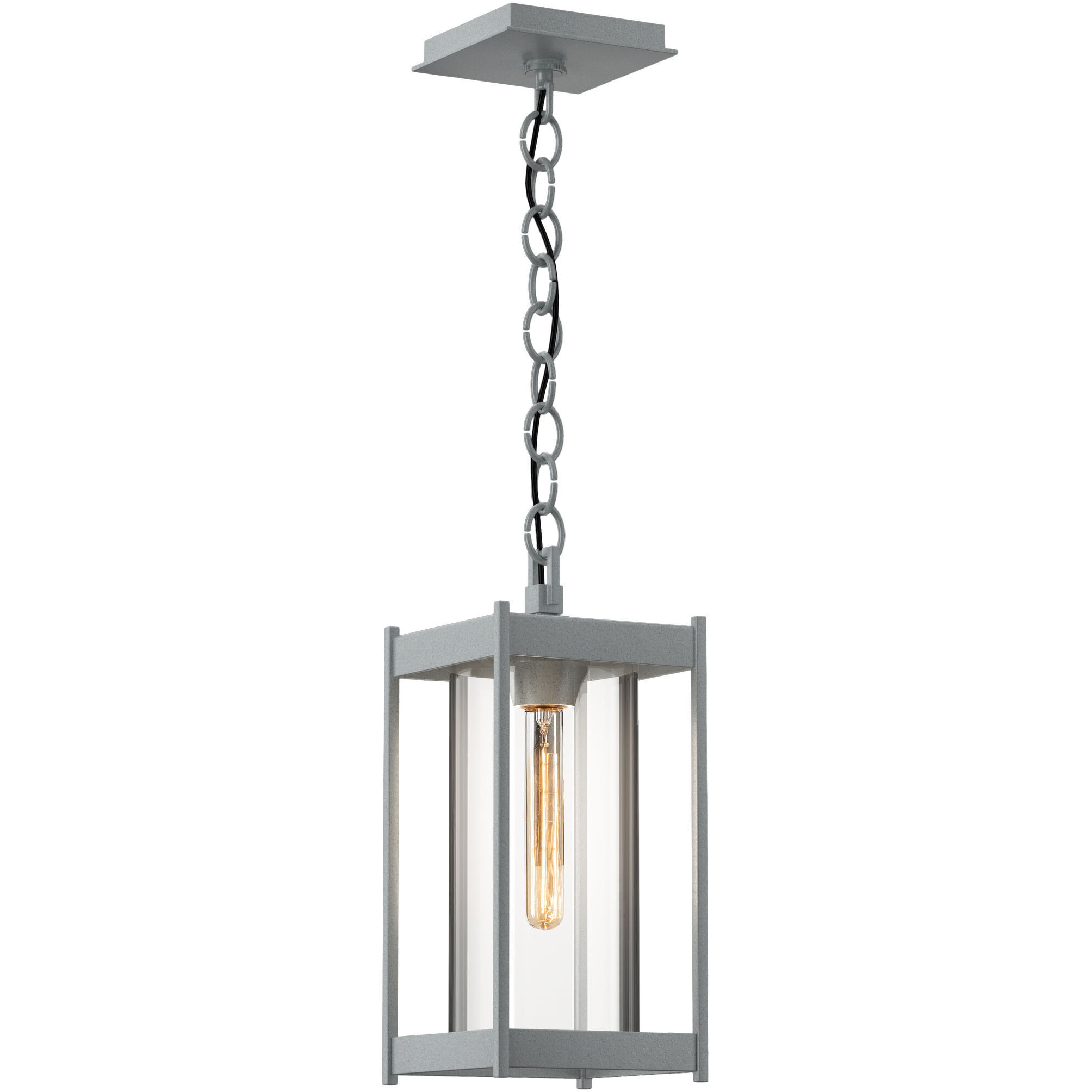 Cela 1 Light 6.2 inch Coastal Burnished Steel Outdoor Lantern in Clear, Medium