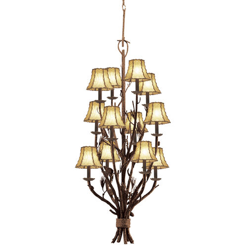 Ponderosa 12 Light 22 inch Ponderosa Foyer Light Ceiling Light in Leather-wrapped