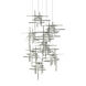 Tura 9 Light 29.6 inch Sterling Pendant Ceiling Light, Long Pipe