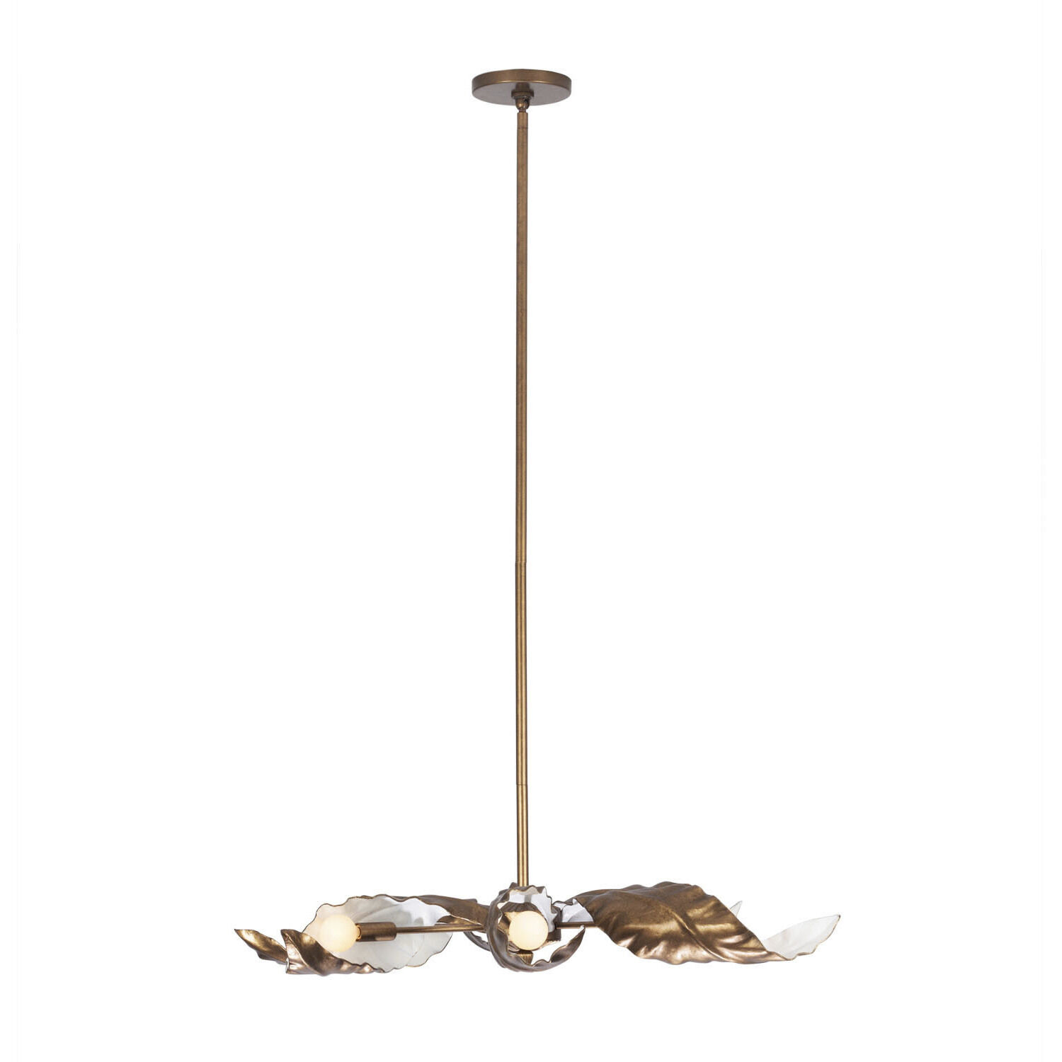 Spira 6 Light 36 inch Pearlized Antique Brass with White Pendant Chandelier Ceiling Light