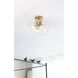 Chiffon 4 Light 16 inch Natural Brass Flush Mount Ceiling Light, Semi Flush Mount