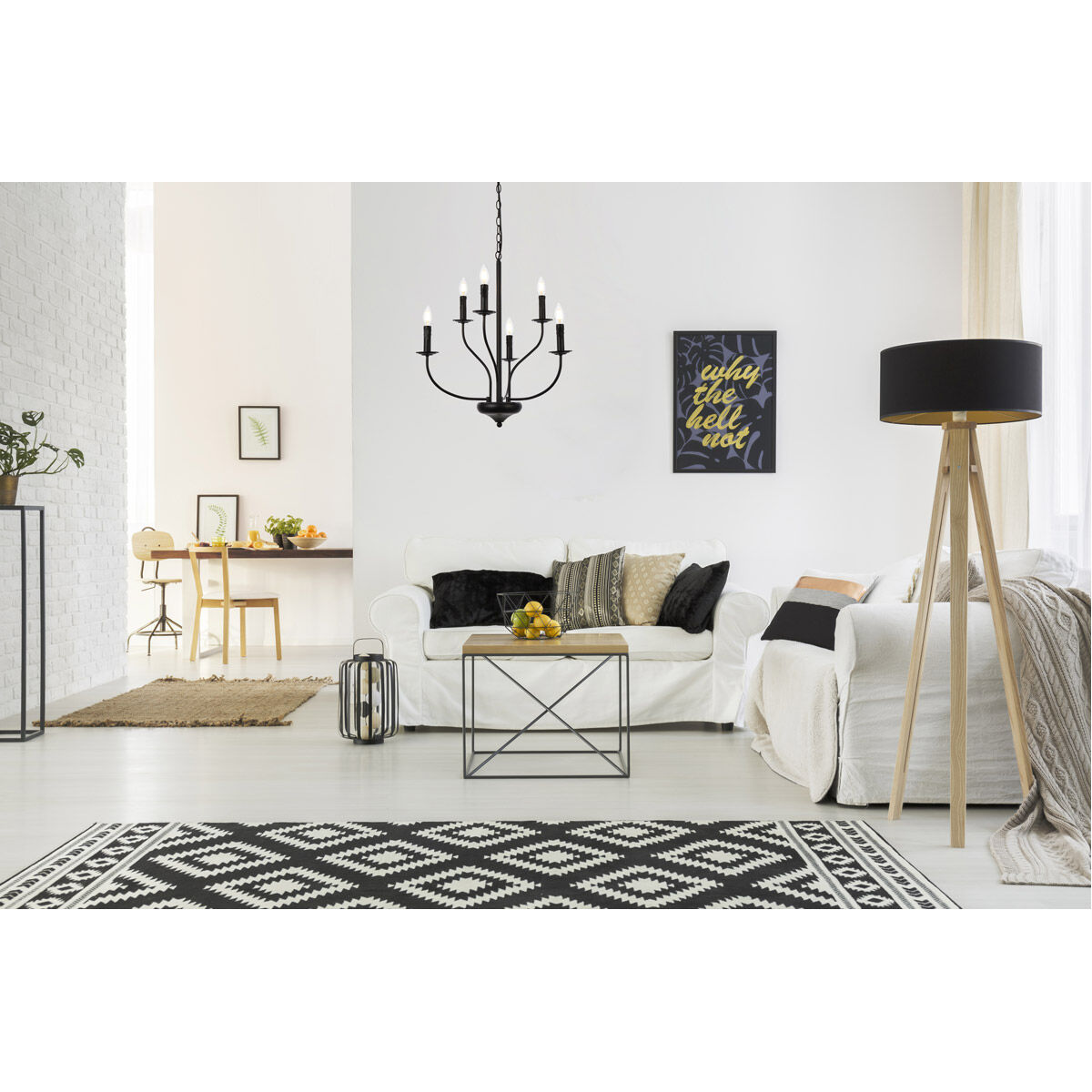Westley 6 Light 24 inch Black Pendant Ceiling Light