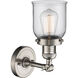 Franklin Restoration Small Bell LED 5 inch Brushed Satin Nickel Sconce Wall Light in Clear Glass, Franklin Restoration
