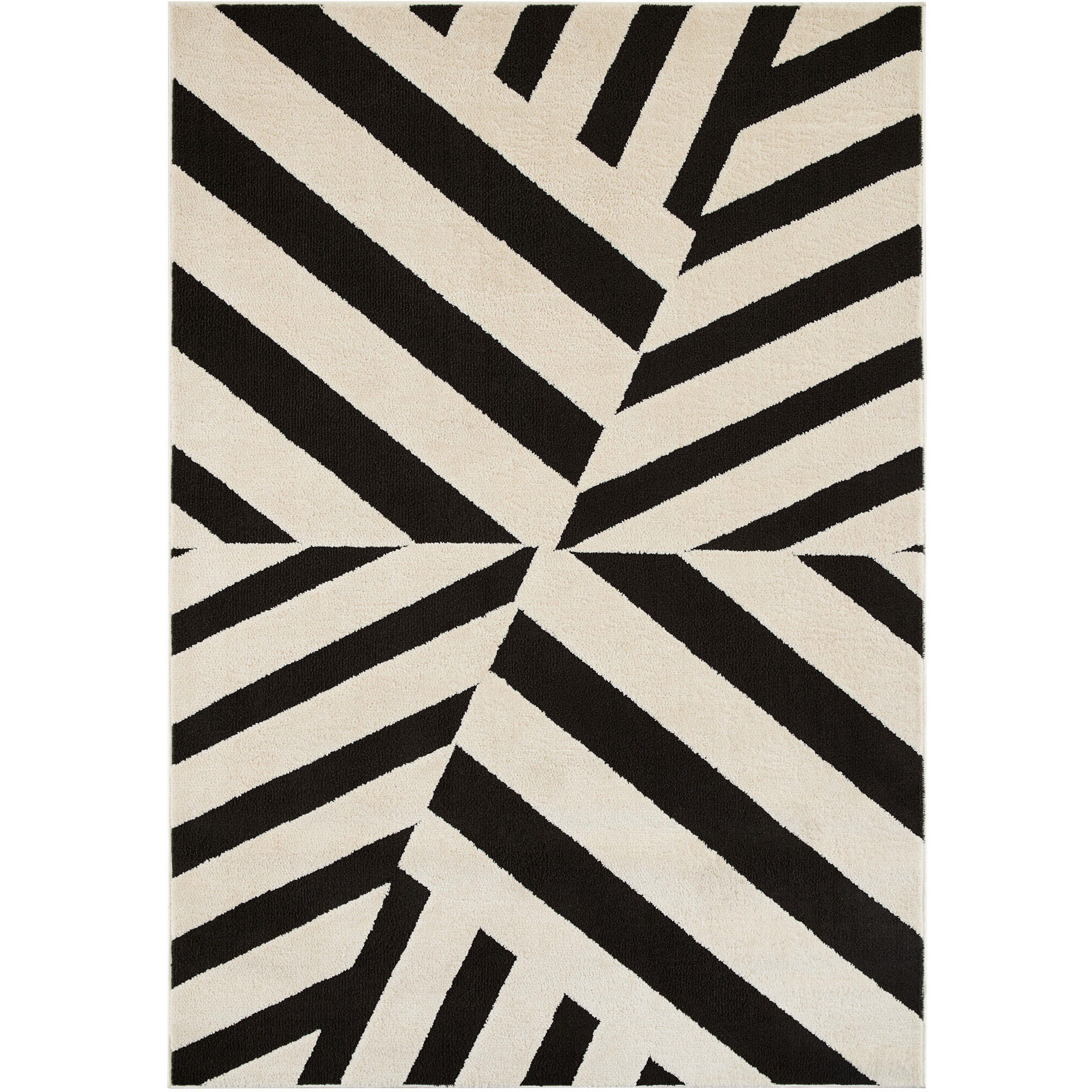 Optika 36 X 24 inch Black/White Rug in 2 x 3