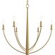 Jheni 6 Light 28 inch Brushed Gold Chandelier Ceiling Light
