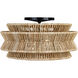 Chapman & Myers Antigua LED 23.25 inch Bronze and Natural Abaca Drum Semi-Flush Mount Ceiling Light, XL